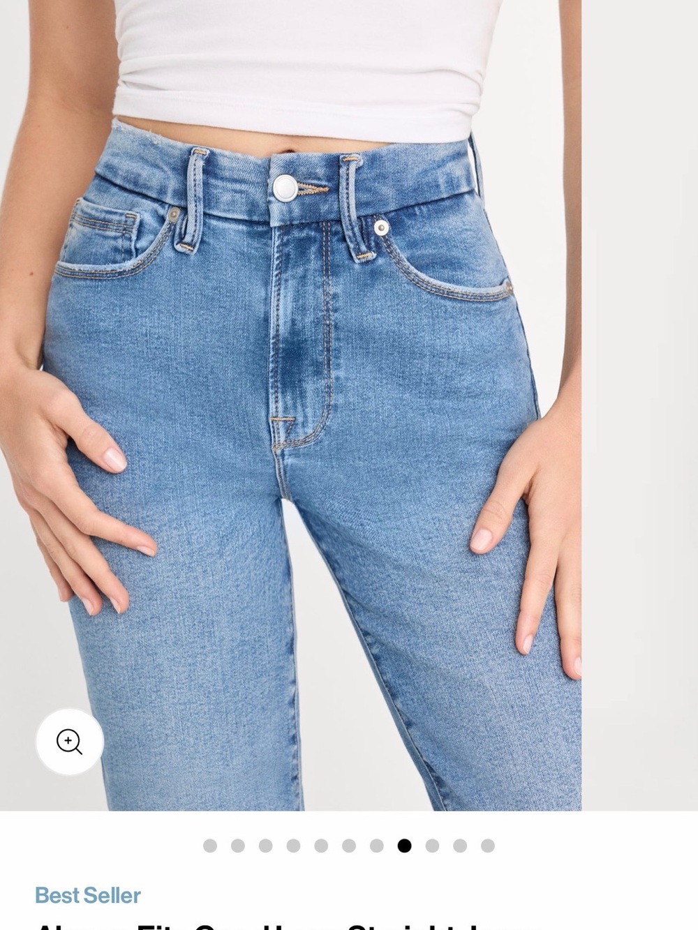 Good American Light Wash Straight Leg Jeans - Picture 5 of 5